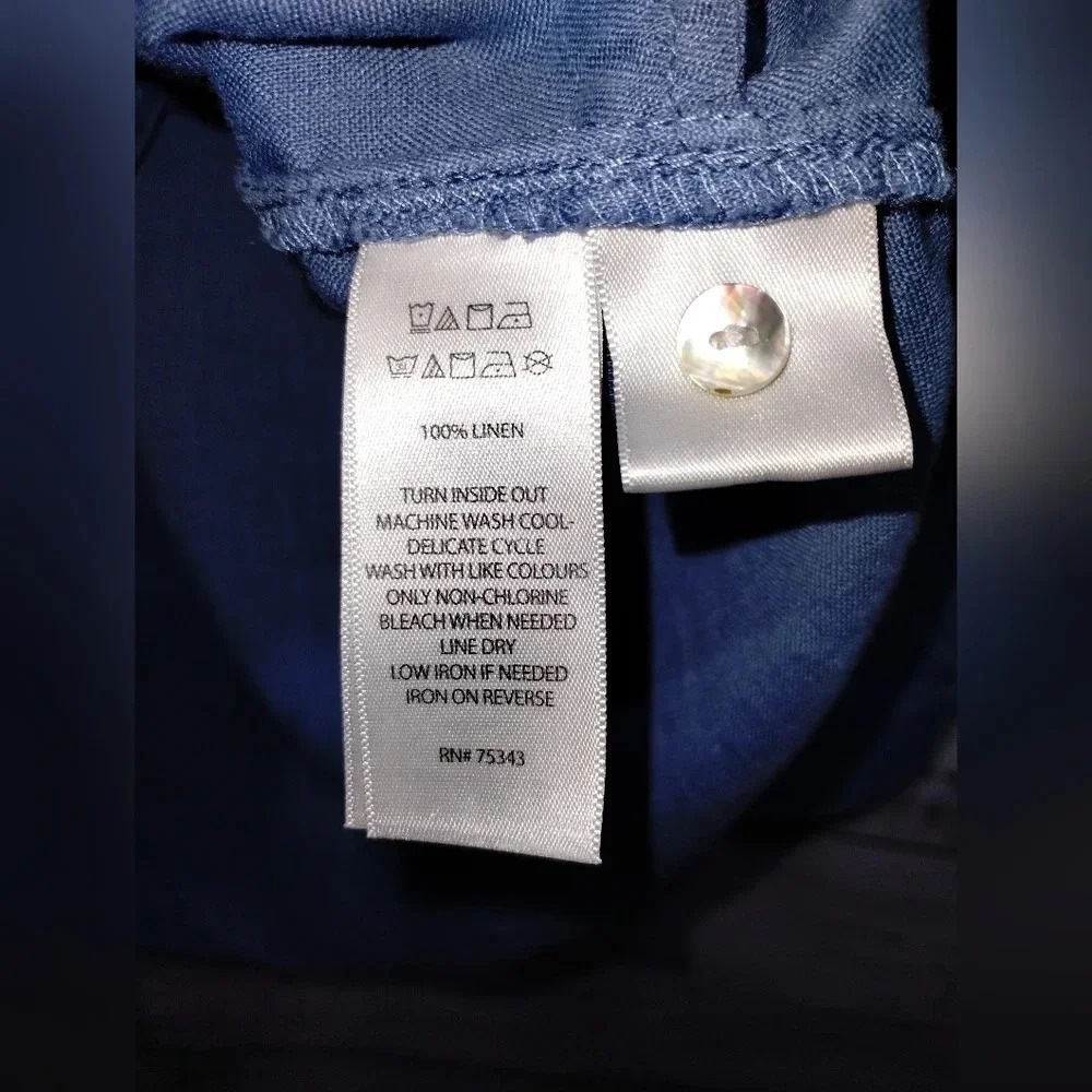 Sigrid Olsen Button Down Blouse Blue size Medium … - image 3